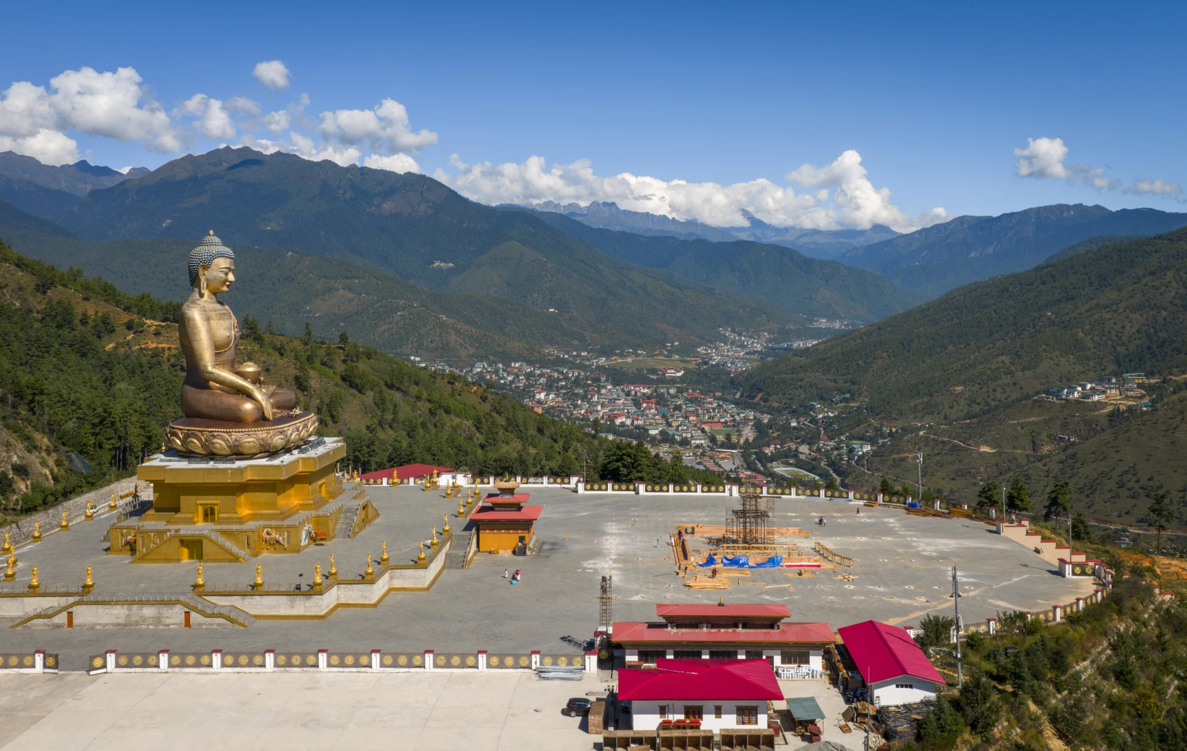 Buddha Dordenma statue with Thimphu city behind