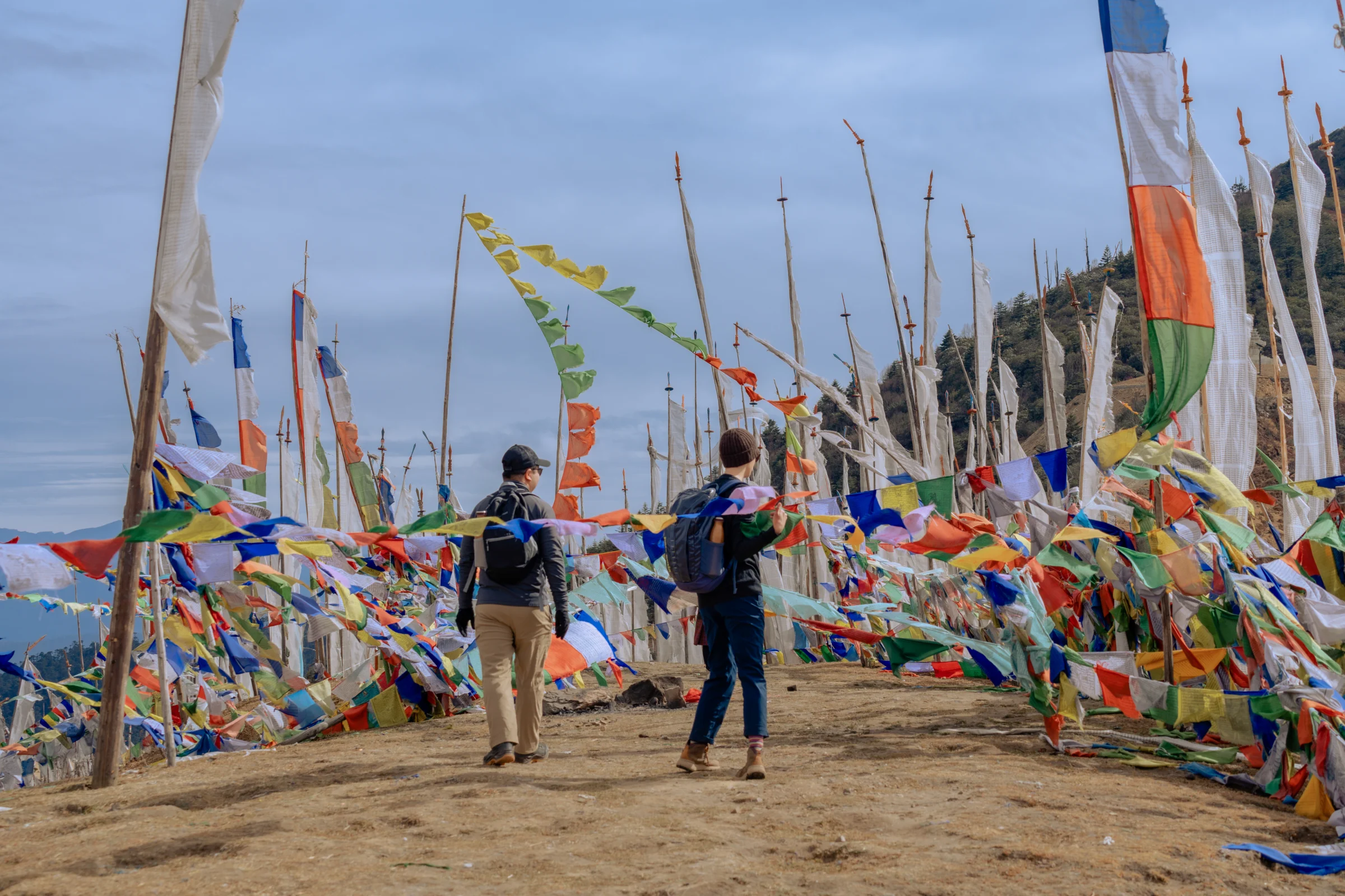Prayer flags at Chele La Pass