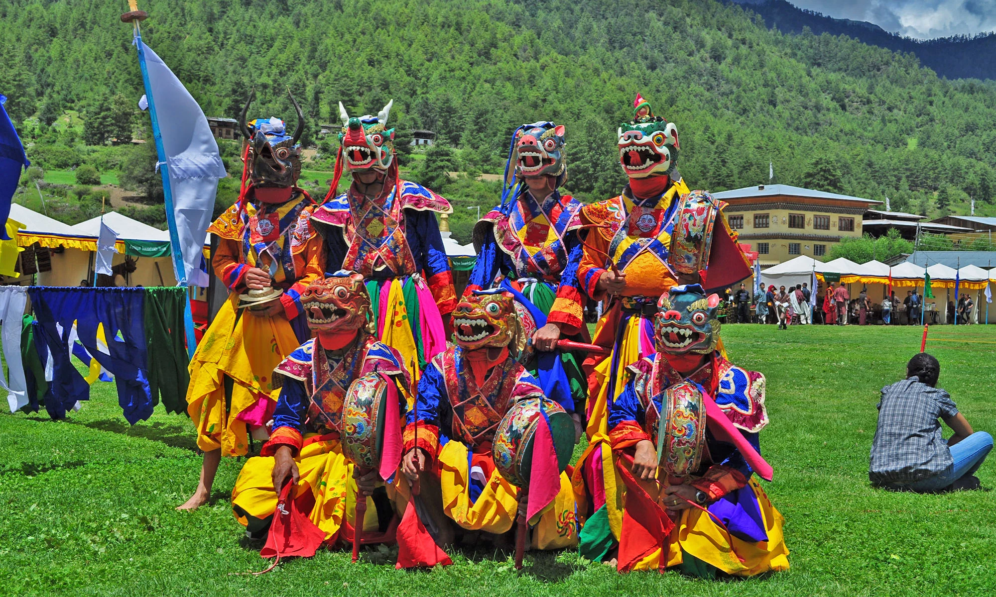 Crowds gathered at a festival in Haa Valley