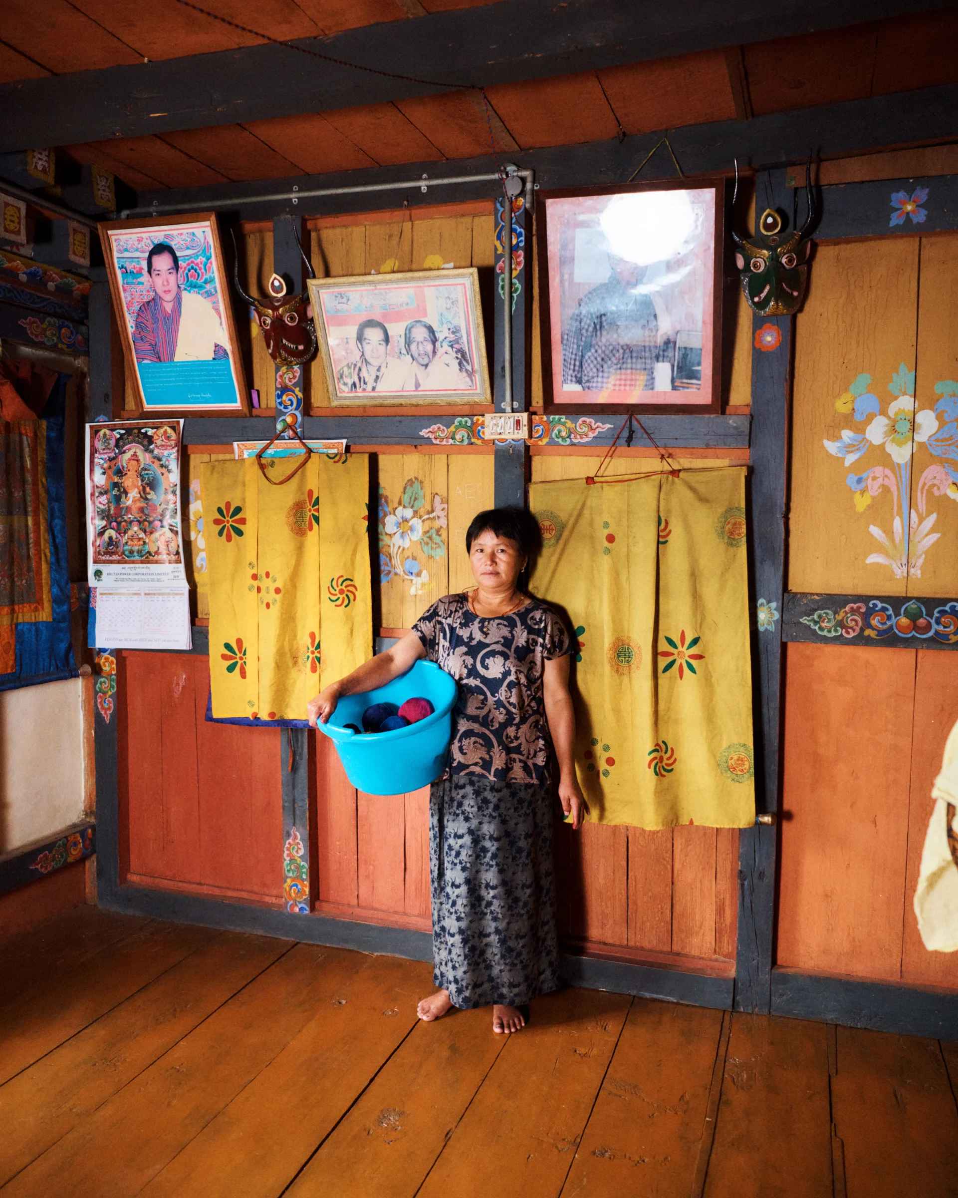 Natural dyeing of yarn with plant materials in Bhutan