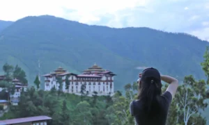 Trashigang town on its hillside