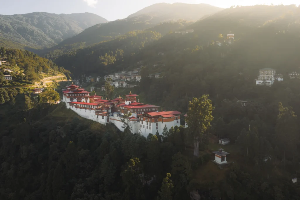 Aerial view of Trongsa Dzong
